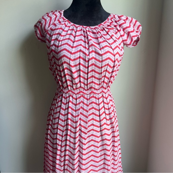 Women’s Pink Chicken Pink and White Puff Sleeve Sundress - XS - Picture 1 of 14